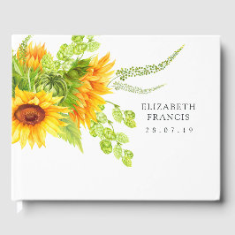 Libro de invitados de boda de girasoles