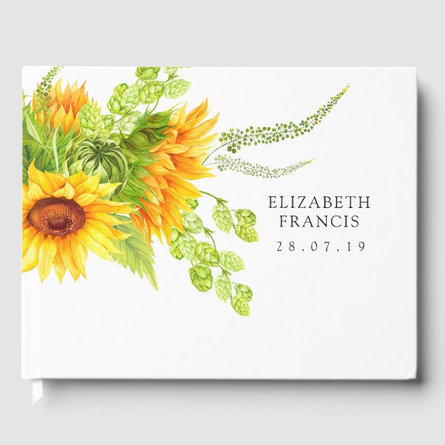 Libro de invitados de boda de girasoles (Anverso)