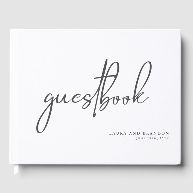 Libro de invitados de Boda de guiones Minimalistas (Anverso)