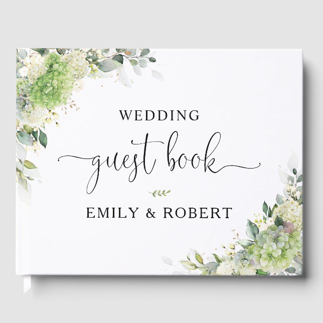 Libro de invitados de boda de Hortensias Botánicas (Anverso)