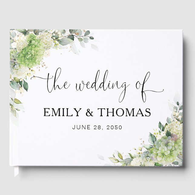 Libro de invitados de boda de Hortensias Botánicas (Anverso)