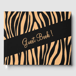 Libro de invitados de Boda de impresión de cebra