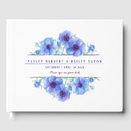 Libro de invitados de boda de la acuarela de anémo