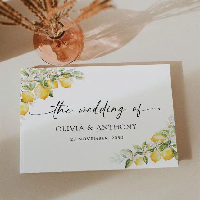 Libro de invitados de boda de limón verde cítrico (Subido por el creador)