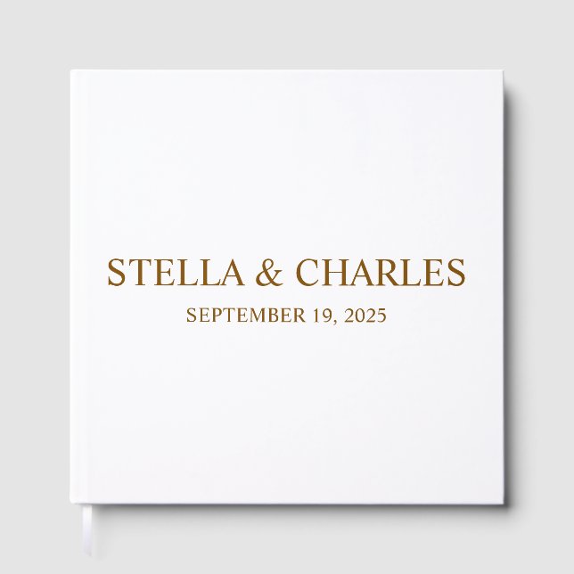 Libro de invitados de boda de lujo, nombre persona (Anverso)