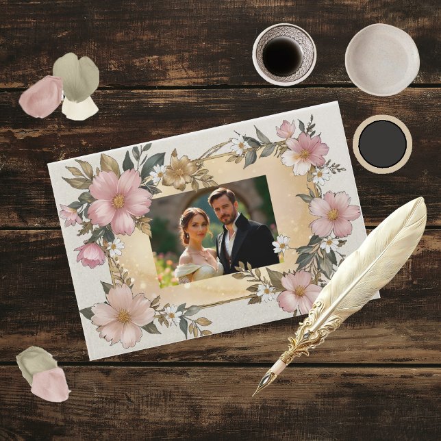 Libro de invitados de Boda de marco floral renacen (Subido por el creador)