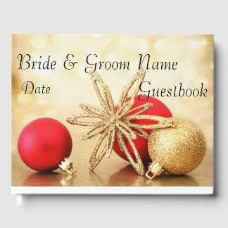 Libro de invitados de boda de Navidad de invierno 