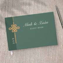 Libro de invitados de boda de nudo concéntrico Gre