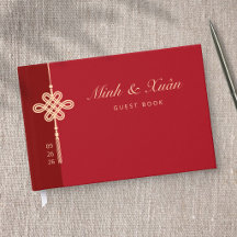 Libro de invitados de boda de Nudo Concéntrico Roj