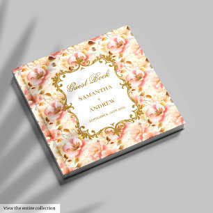 Libro de invitados de Boda de oro de Rubor para Re