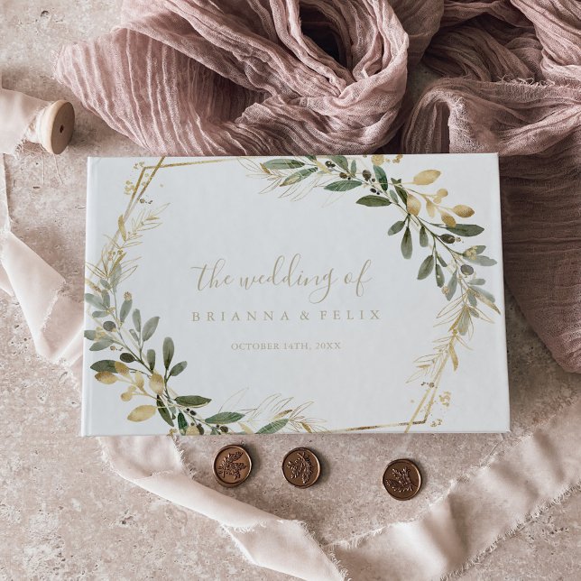 Libro de invitados de Boda de Oro Geométrico de Ve (Subido por el creador)