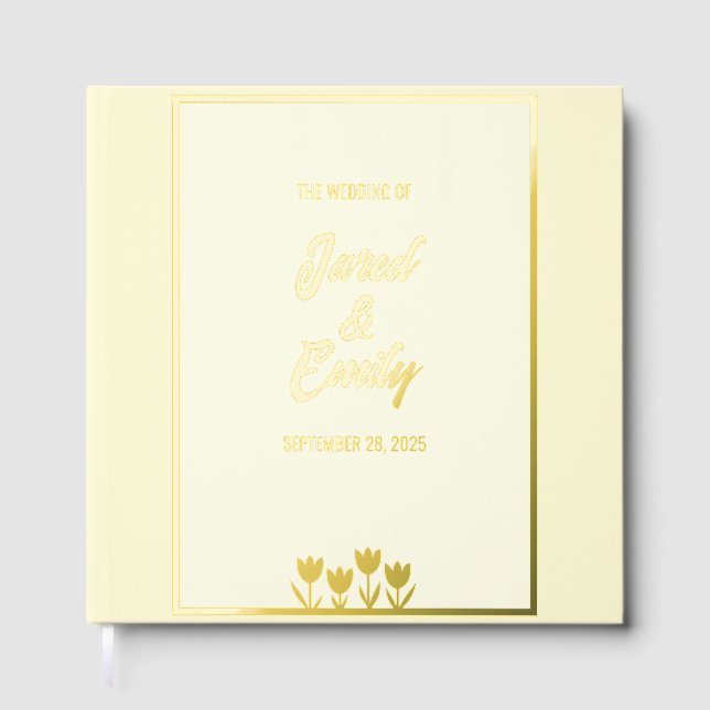 Libro de invitados de Boda de Relieve metalizado d (Anverso)