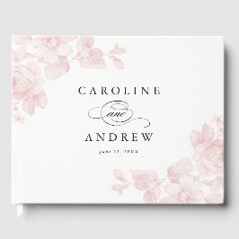 Libro de invitados de boda de rosas de jardín vint