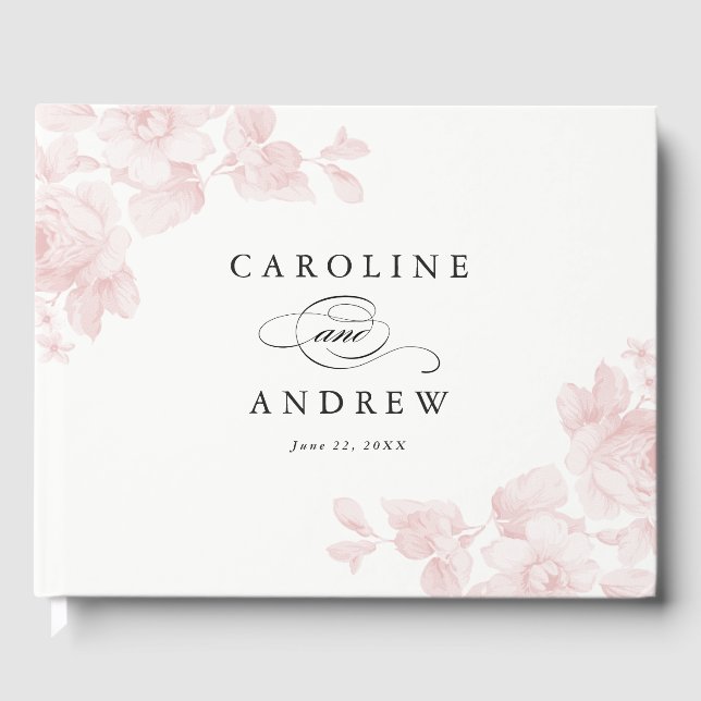 Libro de invitados de boda de rosas de jardín vint (Anverso)