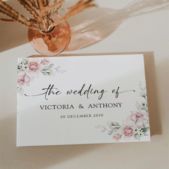 Libro de invitados de boda de rosas rosadas (Subido por el creador)