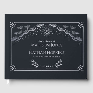 Libro de invitados de Boda de tarjetas Tarot Plata