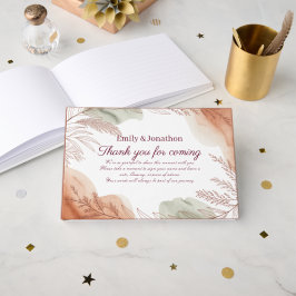 Libro de invitados de boda de terracota Boho Herit