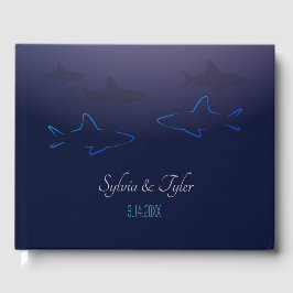 Libro de invitados de Boda de tiburón azul