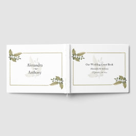 Libro de invitados de boda de vegetación minimalis