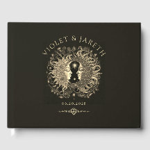 Libro de invitados de boda del sol lunar celestial