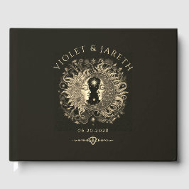 Libro de invitados de boda del sol lunar celestial