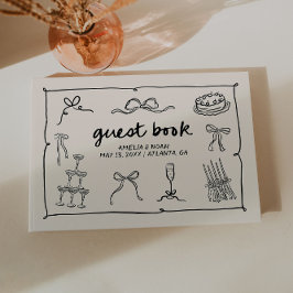 Libro de invitados de boda dibujado a mano