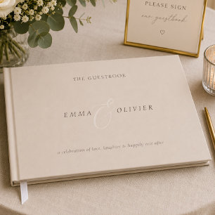 Libro de invitados de boda editorial marrón cacao