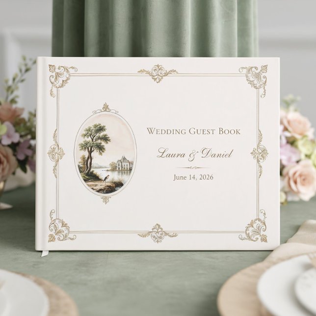Libro de invitados de boda elegante Château Francé (Subido por el creador)