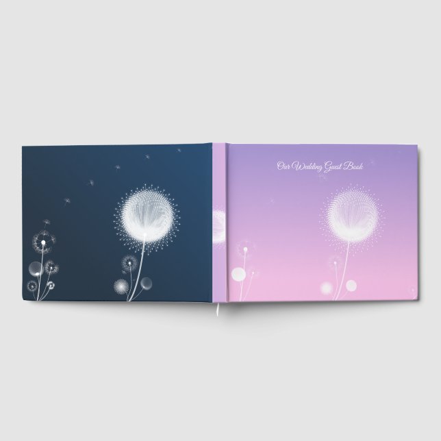 Libro de invitados de boda elegante diente de león (Lleno)