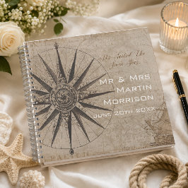 Libro de invitados de boda elegante náutico marfil