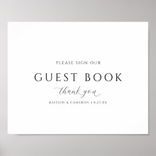 Libro de invitados de boda elegante Señal de calig