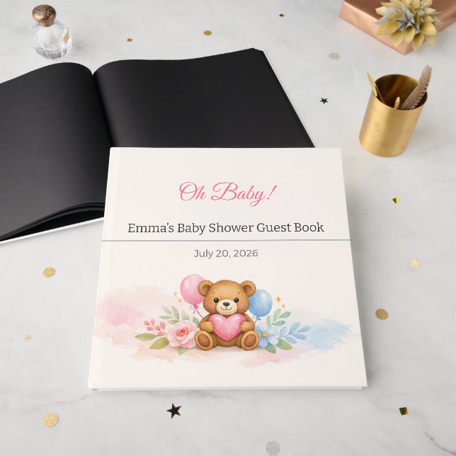 Libro de invitados de boda en blanco | Recuerdo Po (Anverso Abierto)