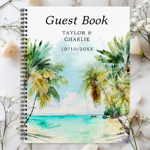 Libro de invitados de boda en destino de playa tro