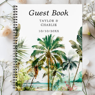 Libro de invitados de boda en destino de playa tro