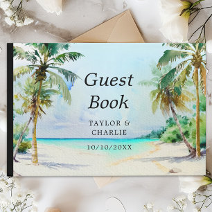 Libro de invitados de boda en destino de playa tro