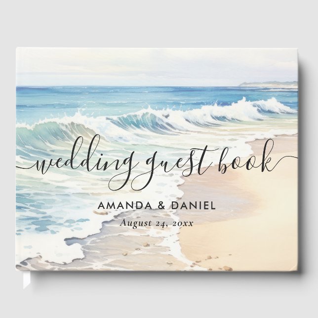 Libro de invitados de boda en playa de destino de  (Anverso)