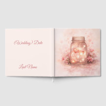 Libro de invitados de boda en tarro de Mason román