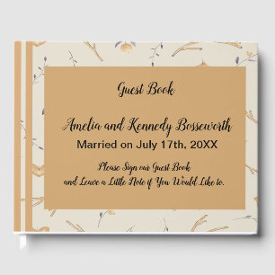 Libro de invitados de boda en tonos tierra