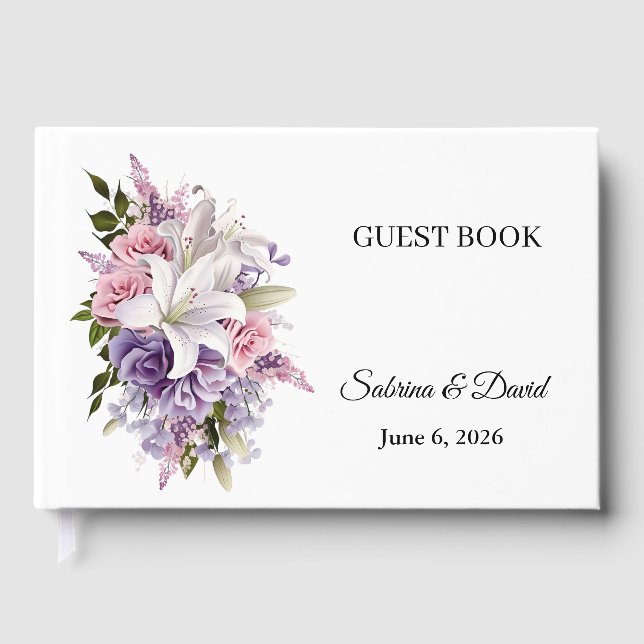 Libro de invitados de boda floral (Anverso)