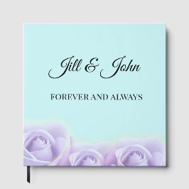 Libro de invitados de boda floral de lavanda elega