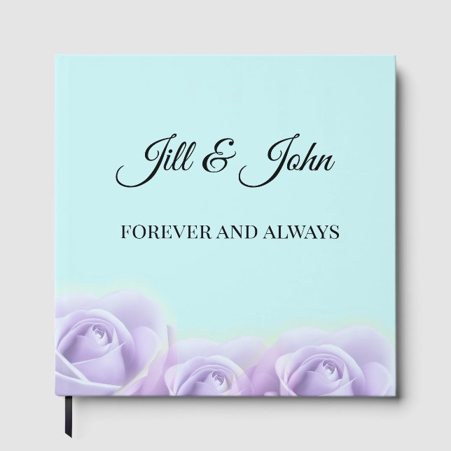 Libro de invitados de boda floral de lavanda elega (Anverso)