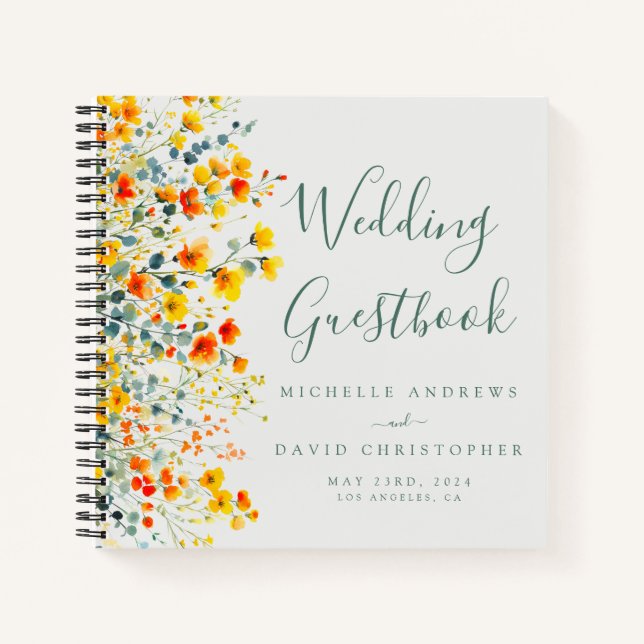 Libro de invitados de boda floral de verano atrevi (Anverso)
