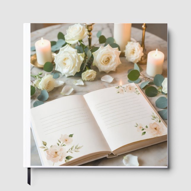 Libro de invitados de boda floral elegante (Anverso)
