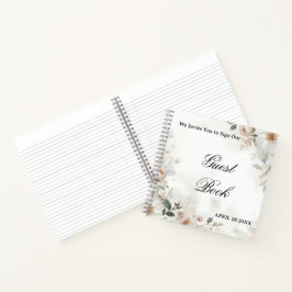 Libro de invitados de boda floral elegante