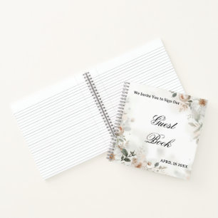 Libro de invitados de boda floral elegante