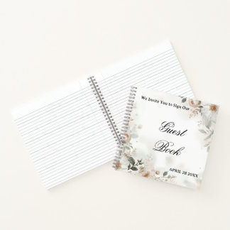 Libro de invitados de boda floral elegante