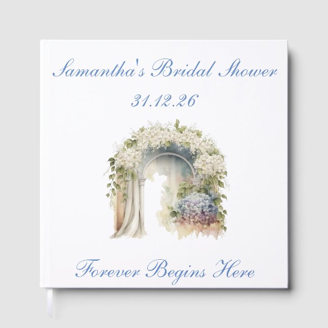 Libro de invitados de boda floral soñador (Anverso)