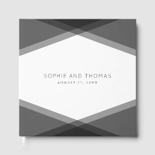 Libro de invitados de Boda geométrico con capas gr