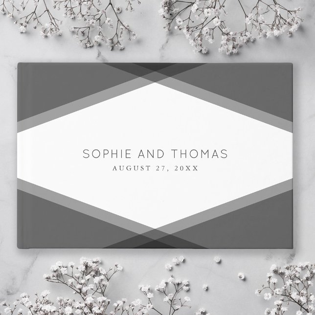 Libro de invitados de boda geométrico en gris por  (Subido por el creador)