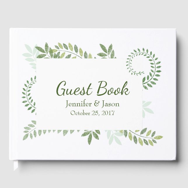 Libro de invitados de boda Helechos Verdes (Anverso)